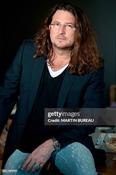 Of the French company "vente-privee.com" Jacques-Antoine Granjon poses in his office in Saint-Denis, north of Paris, on March 23, 2010. AFP PHOTO /...