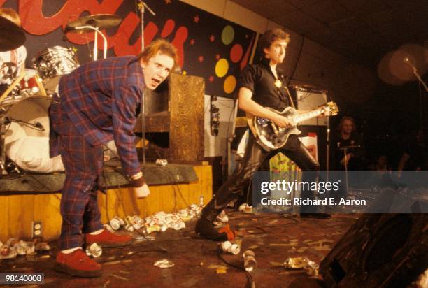 The Sex Pistols performing live onstage at Randy's Rodeo Nightclub, San Antonio, during final tour on January 08 1978 L-R Johnny Rotten Steve Jones