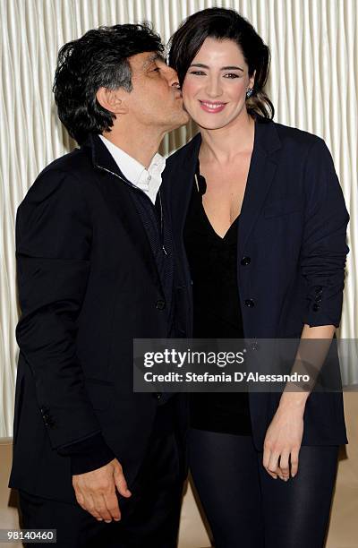 Vincenzo Salemme and Luisa Ranieri attend 'La Vita E' Una Cosa Meravigliosa' Milan Photocall held at Terrazza Martini on March 30, 2010 in Milan,...