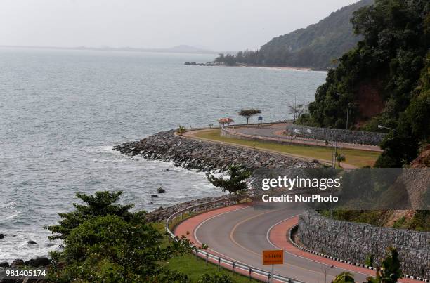 View from Noen Nangphaya view point in Chanthaburi province, east of Bangkok on June 22, 2018.