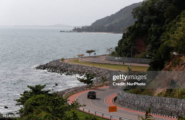 View from Noen Nangphaya view point in Chanthaburi province, east of Bangkok on June 22, 2018.