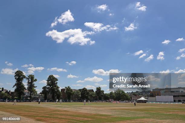 General of play with the new Guildford Cricket Club pavilion on the right during day 3 of the Specsavers County Championship Division One match...