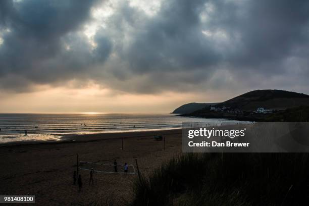 night time croyde - croyde stock-fotos und bilder