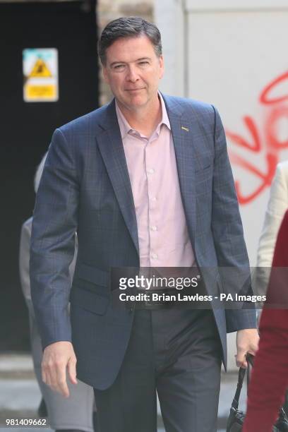 Former FBI director James Comey arrives at the Irish Film Institute, in Dublin.