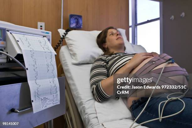 Fetal monitor records the health of an unborn baby. Frances Perry House, Victoria, Australia.