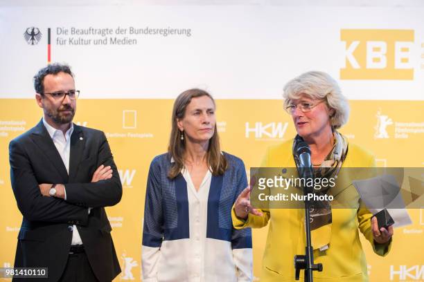 German Federal Commissioner for Culture and Media Monika Gruetters , former Italian director of Locarno Film Festival Carlo Chatrian and Dutch...