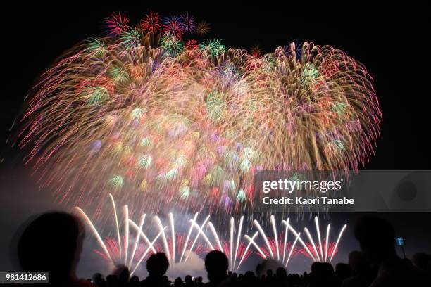 fireworks in nagaoka, japan - 長岡市 個照片及圖片檔