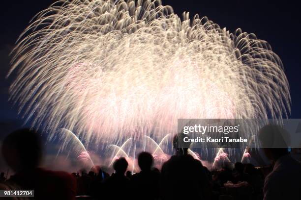 fireworks in nagaoka, japan - tanabe stock-fotos und bilder