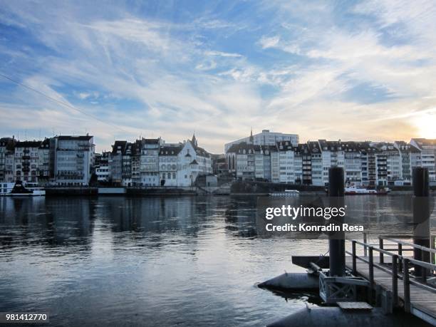 riverside basel - basel port stock pictures, royalty-free photos & images