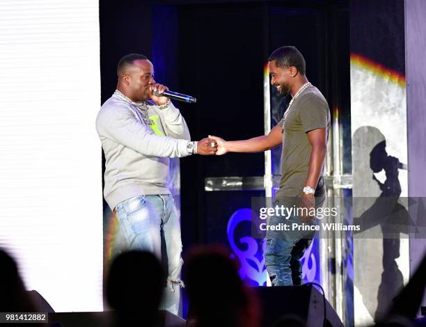 Yo Gotti and Zaytoven onstage at Birthday Bash 2018 at Cellairis Amphitheatre at Lakewood on June 16, 2018 in Atlanta, Georgia.