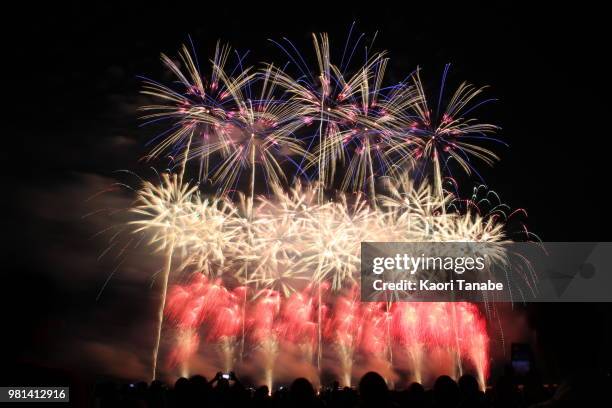 fireworks in nagaoka, japan - 長岡市 個照片及圖片檔