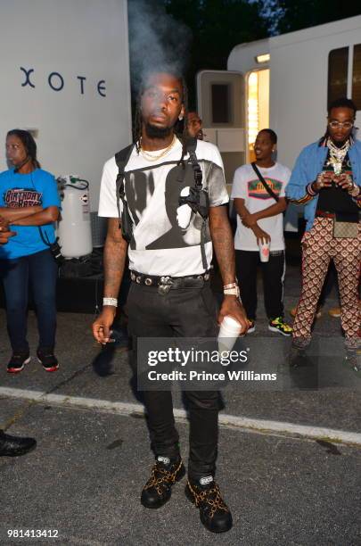 Offset of the group Migos attends Birthday Bash 2018 at Cellairis Amphitheatre at Lakewood on June 16, 2018 in Atlanta, Georgia.
