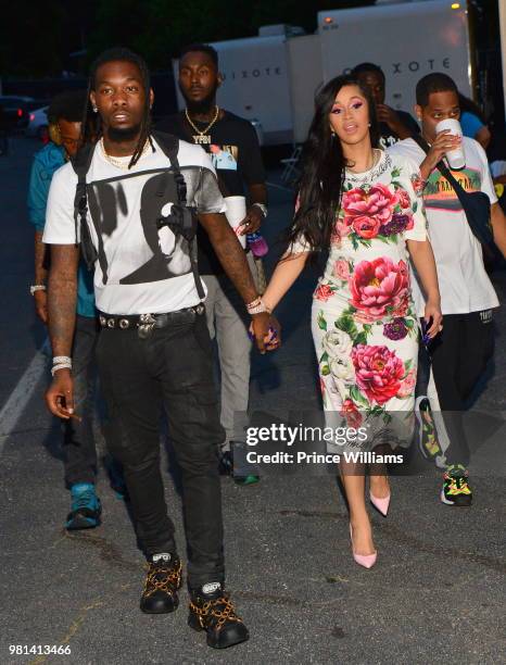 Offset and Cardi B attend Birthday Bash 2018 at Cellairis Amphitheatre at Lakewood on June 16, 2018 in Atlanta, Georgia.