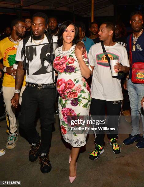 Offset and Cardi B attend Birthday Bash 2018 at Cellairis Amphitheatre at Lakewood on June 16, 2018 in Atlanta, Georgia.