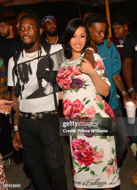 Offset and Cardi B attend Birthday Bash 2018 at Cellairis Amphitheatre at Lakewood on June 16, 2018 in Atlanta, Georgia.