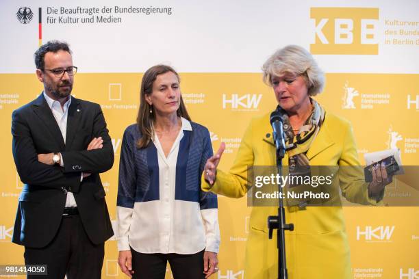 German Federal Commissioner for Culture and Media Monika Gruetters , former Italian director of Locarno Film Festival Carlo Chatrian and Dutch...