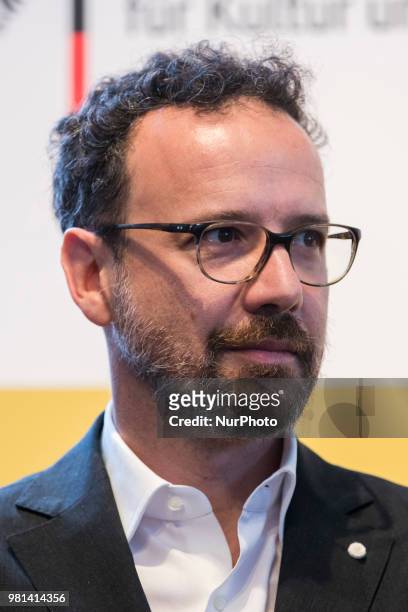 Former Italian director of Locarno Film Festival Carlo Chatrian is pictured during a press conference in Berlin, Germany on June 22, 2018. Chatrian...