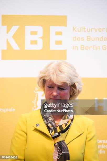 German Federal Commissioner for Culture and Media Monika Gruetters is pictured during a press conference in Berlin, Germany on June 22, 2018....