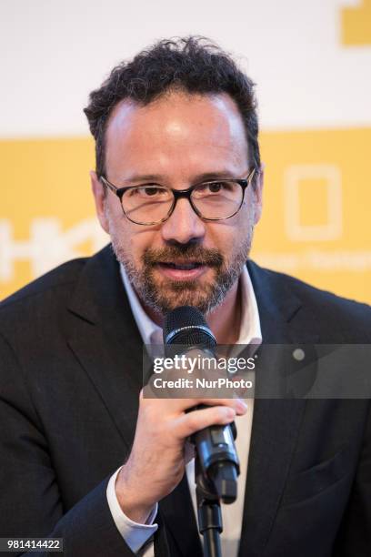 Former Italian director of Locarno Film Festival Carlo Chatrian is pictured during a press conference in Berlin, Germany on June 22, 2018. Chatrian...