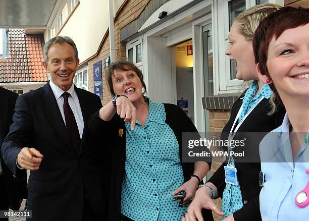 Former Prime Minister Tony Blair meets people at the Pioneering Partnership centre in Newton Aycliffe on March 30, 2010 in County Durham, England. Mr...