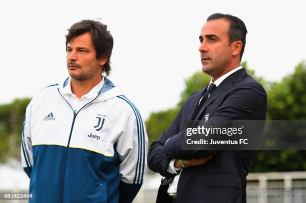 Simone Barone head coach of Juventus looks on before the U16 Serie A and B Final match between FC Internazionale and Juventus FC at Stadio Bruno...