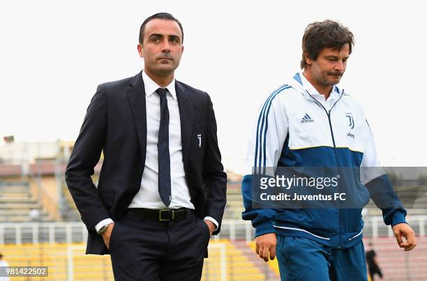 Simone Barone head coach of Juventus looks on before the U16 Serie A and B Final match between FC Internazionale and Juventus FC at Stadio Bruno...