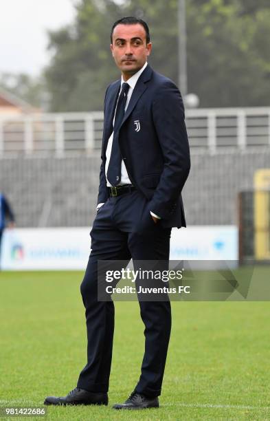 Simone Barone head coach of Juventus looks on before the U16 Serie A and B Final match between FC Internazionale and Juventus FC at Stadio Bruno...