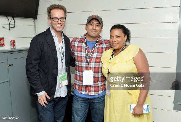 Producer Sam Bisbee, director Rudy Valdez, and Opal H. Bennett attend a screening of 'The Sentence' during the 2018 Nantucket Film Festival - Day 3...