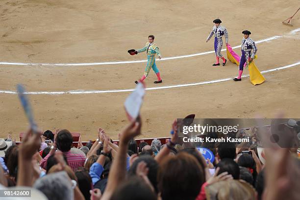 Plaza de Toros de Canaveralejo bullfighting ring during Cali Fair. Bullfighting also known as tauromachy is a traditional spectacle of Colombia, in...