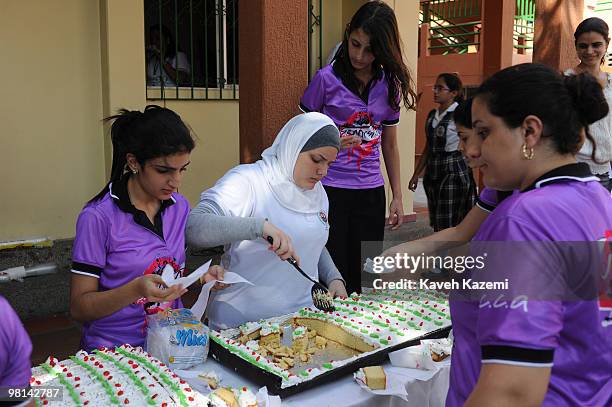 Students in Dar El Akram, a school funded by Lebanese migrants in Maicao. Some students wear the Islamic veil while attending the school. According...