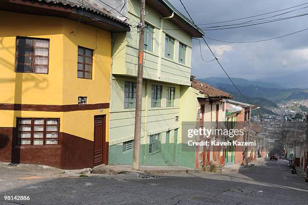 Typical neighborhood in Manizales. Manizales is a city and municipality in central Colombia, capital of Department of Caldas and part of the region...