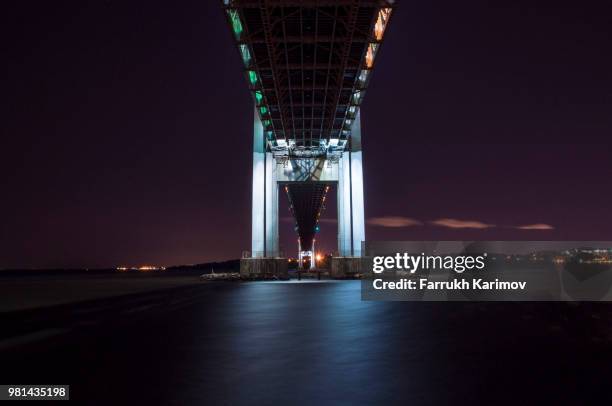 under the verrazano bridge - verrazano stock pictures, royalty-free photos & images