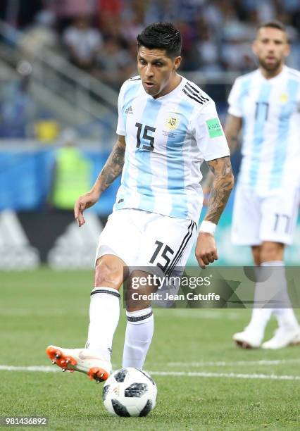 Manuel Lanzini of Argentina during the 2018 FIFA World Cup Russia group D match between Argentina and Croatia at Nizhniy Novgorod Stadium on June 21,...