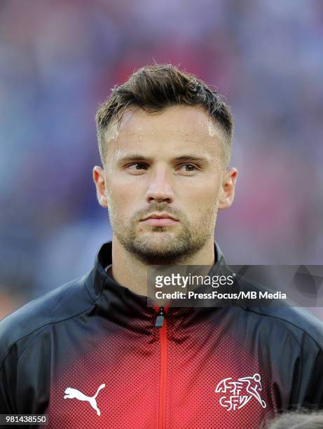 Haris Seferovic of Switzerland during the 2018 FIFA World Cup Russia group E match between Serbia and Switzerland at Kaliningrad Stadium on June 22,...