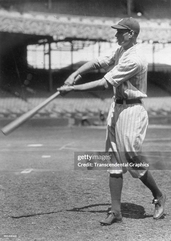 Wally Pipp Batting Yankees Polo Grounds 1921