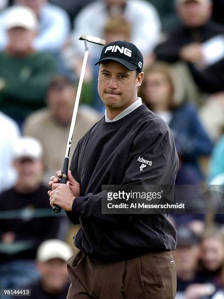 Chris DiMarco leaves aputt short at the 16th hole during third round competition January 31, 2004 at the 2004 FBR Open at the Tournament Players Club...
