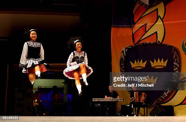Dancers compete in the World Irish Dance Championships on March 30, 2010 in Glasgow, Scotland. As many as 4,500 dancers from 32 countries have...