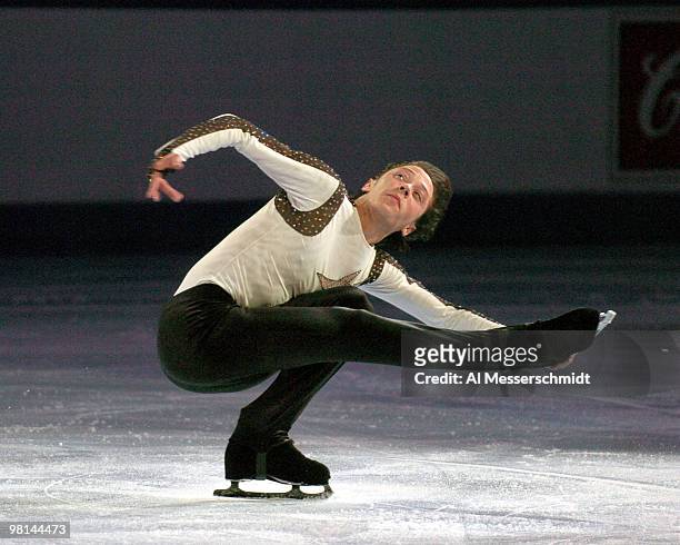 Johnny Weir dances on ice Sunday, January 11, 2004 at the 2004 Chevy Skating Spectacular following the 2004 State Farm U. S. Figure Skating...