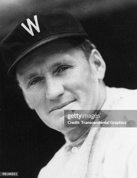 Walter Johnson stops for a photo to be taken in Washington before a game in 1924.