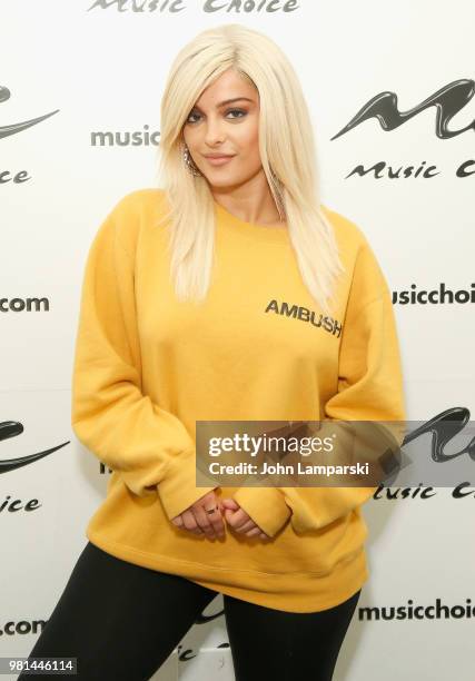 Singer Bebe Rexha visits Music Choice at Music Choice on June 22, 2018 in New York City.