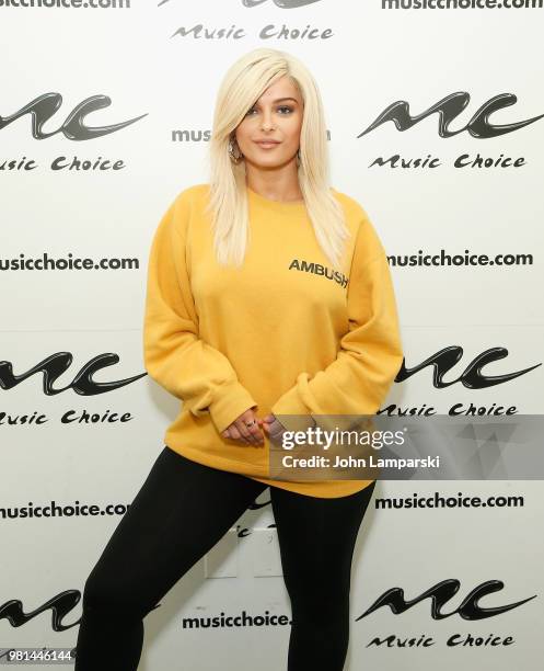 Singer Bebe Rexha visits Music Choice at Music Choice on June 22, 2018 in New York City.