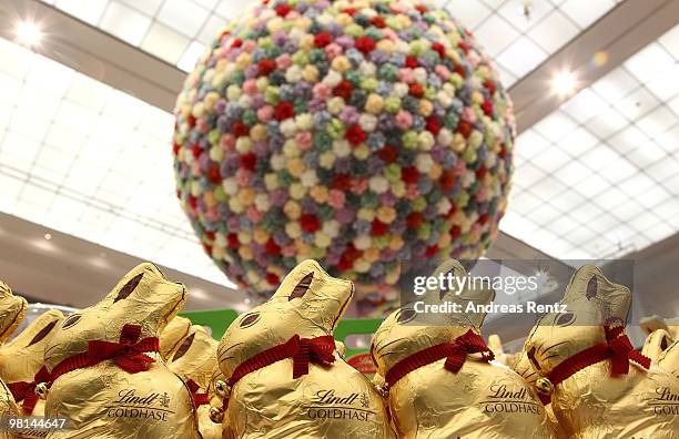 Golden chocolate easter bunny's are pictured on March 30, 2010 in Berlin, Germany. Easter is among the main religious holidays in Germany.