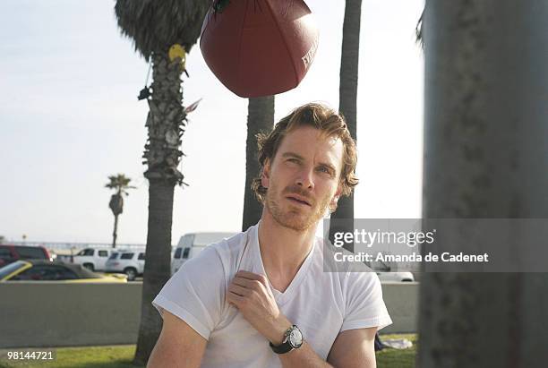 Actor Michael Fassbender poses at a portrait session in Los Angeles, CA in 2009.