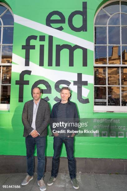 Producer Simon Chinn and director Kevin Macdonald attend a photocall for the UK Premiere of 'Whitney' during the 72nd Edinburgh International Film...