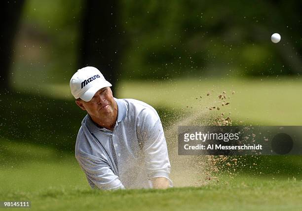 Bob Tway competes in the final round of the PGA Tour Bank of America Colonial in Ft. Worth, Texas, May 23, 2004.