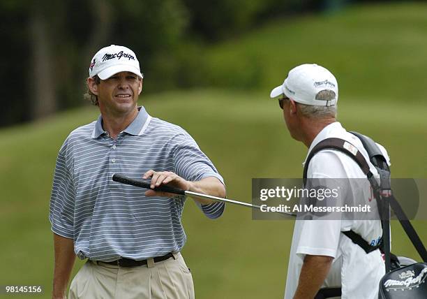 Lee Janzen competes in the final round of the PGA Tour Bank of America Colonial in Ft. Worth, Texas, May 23, 2004.