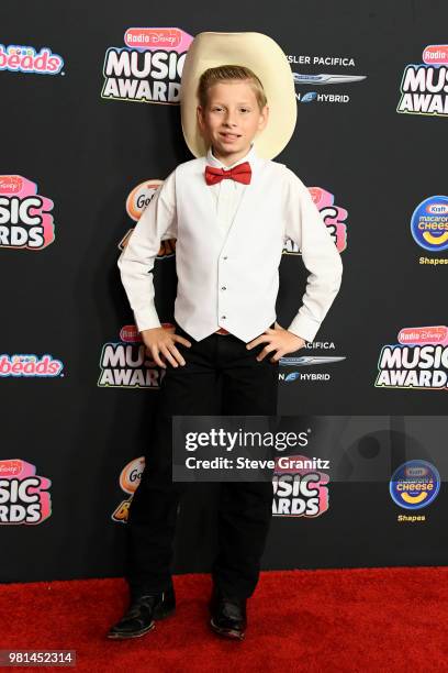 Mason Ramsey attends the 2018 Radio Disney Music Awards at Loews Hollywood Hotel on June 22, 2018 in Hollywood, California.