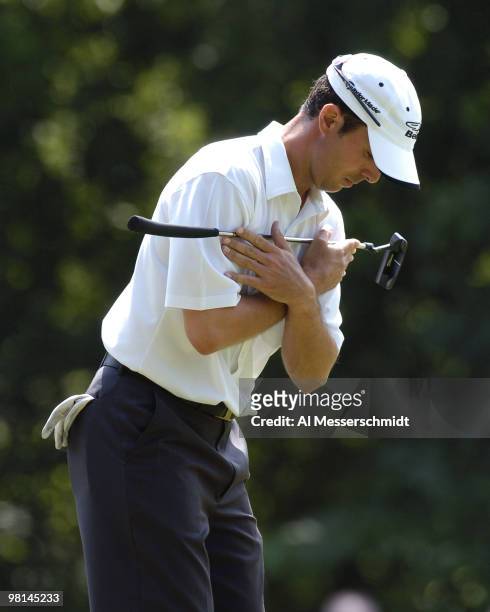 Mike Weir competes in the final round of the PGA Tour Bank of America Colonial in Ft. Worth, Texas, May 23, 2004.