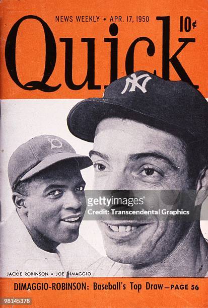 Jackie Robinson and Joe DiMaggio share the cover of the April 17, 1950 issue of Sports Stars, published in New York.