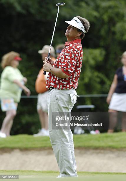 Kenny Perry competes in the final round of the PGA Tour Bank of America Colonial in Ft. Worth, Texas, May 23, 2004.